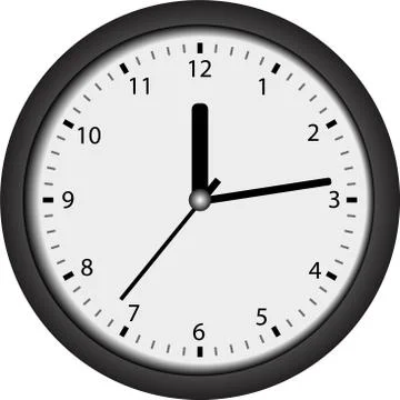 Wall clock isolated on the white background Stock Illustration