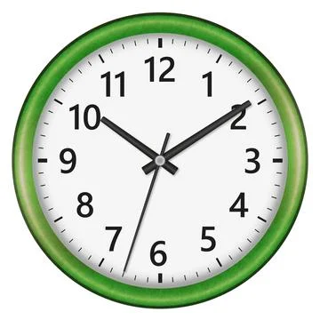 Wall clock isolated on white background Ten past ten イラスト素材