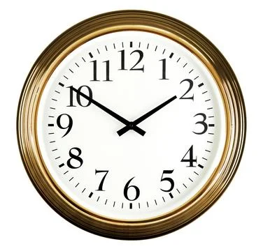 Wall clock isolated on white background. Ten to two Stock Illustration