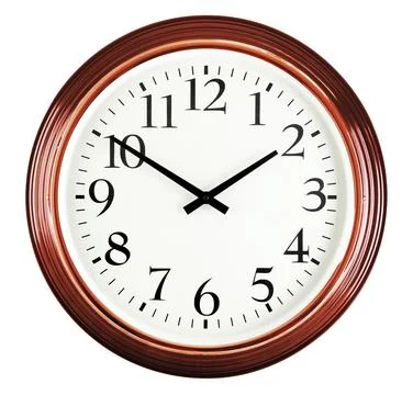 Wall clock isolated on white background. Ten to two Stock Illustration