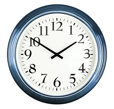 Wall clock isolated on white background. Ten to two Stock Illustration