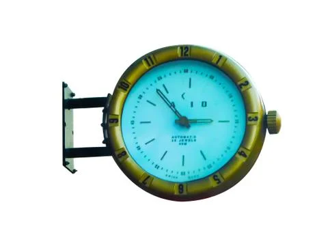 Wall clock isolated on white background Stock Photos