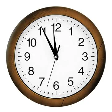 Wall clock isolated on white background Stock Photos