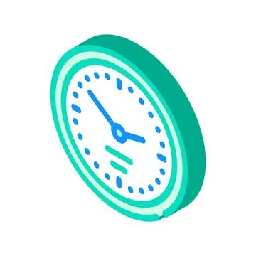 Wall clock isometric icon vector illustration Stock Illustration