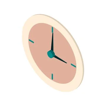 Wall clock isometric icon for web, interiors Stock Illustration