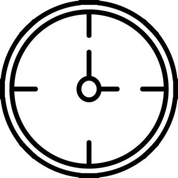 Wall Clock Line Icon Design Stock Illustration