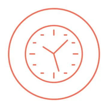 Wall clock line icon 库存插图