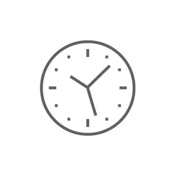 Wall clock line icon 库存插图
