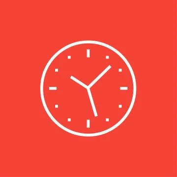 Wall clock line icon 库存插图