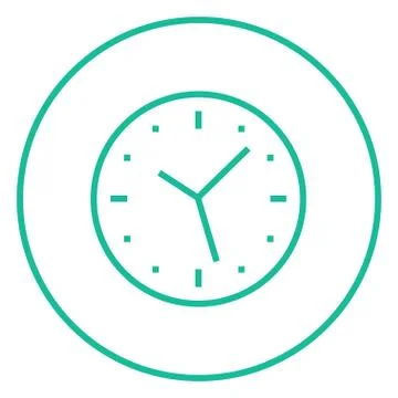 Wall clock line icon 库存插图