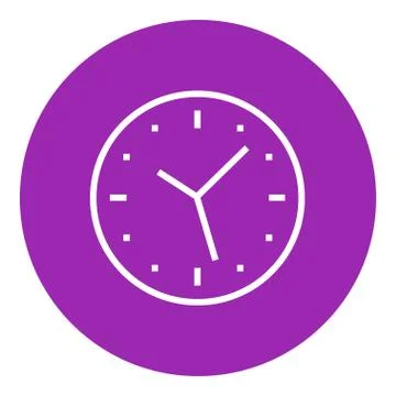 Wall clock line icon 库存插图