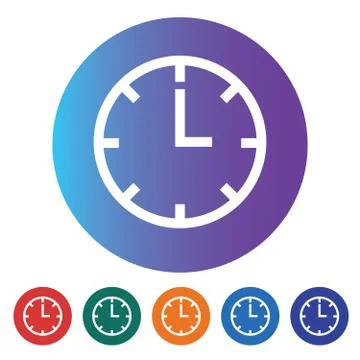 Wall Clock Line Icon Stock Illustration