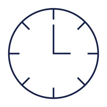 Wall Clock Line Icon, Outline Vector Sign Stock Illustration