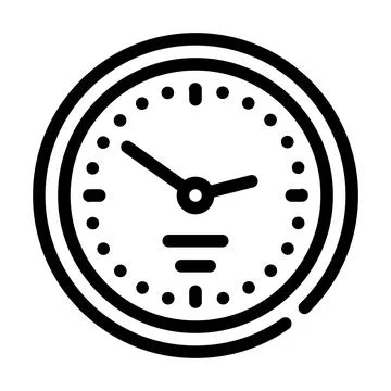 Wall clock line icon vector illustration Stock Illustration