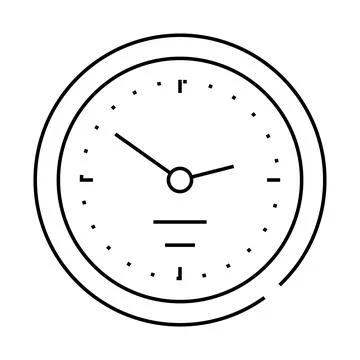 Wall clock line icon vector illustration Stock Illustration
