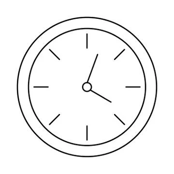 Wall clock , line style icon 스톡 일러스트