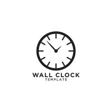 Wall clock logo design template Stock Illustration