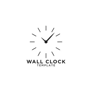Wall clock logo design template Stock Illustration