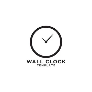 Wall clock logo design template Stock Illustration