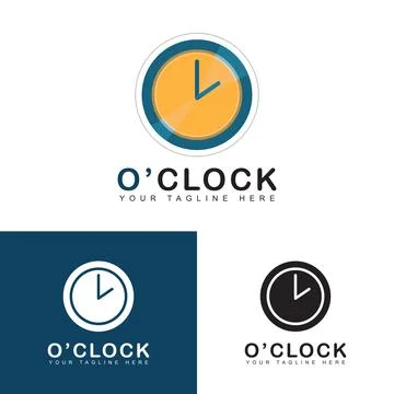 Wall clock logo icon Stock Illustration