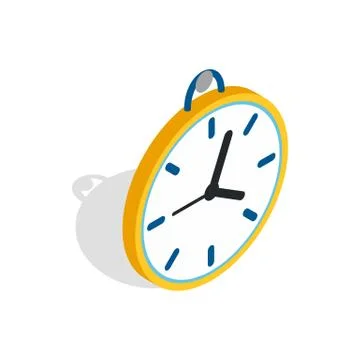 Wall clock with a loop icon, isometric 3d style Illustrazione stock