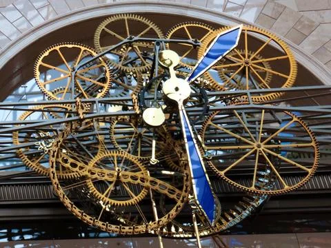 Wall clock mechanism Stock Photos