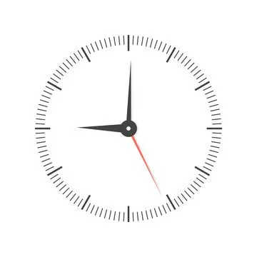 Wall clock with needle points to 9 Stock Illustration