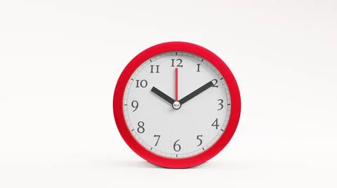 Wall clock office clock Time concept 3d rendering Illustrazione stock