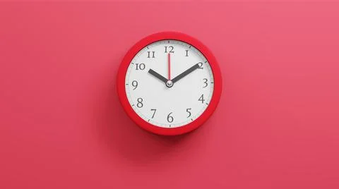 Wall clock office clock Time concept 3d rendering Stock Illustration