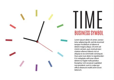 Wall clock office. Template design in vector closeup. The layout for branding Stock Illustration