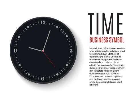 Wall clock office. Template design in vector closeup. The layout for branding Stock Illustration