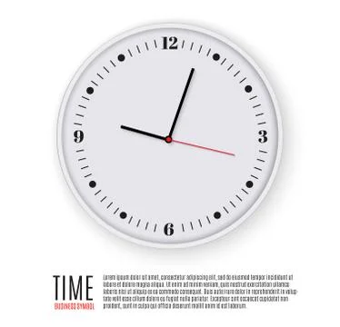 Wall clock office. Template design in vector closeup. The layout for branding Stock Illustration