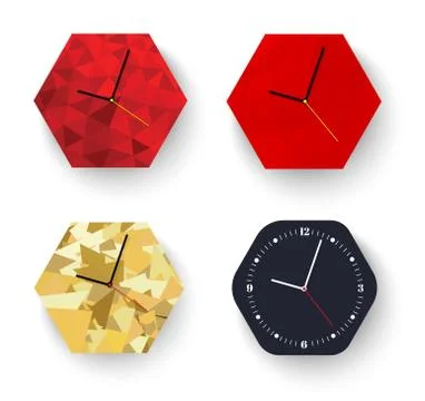 Wall clock office. Template design in vector closeup. The layout for branding Illustrazione stock