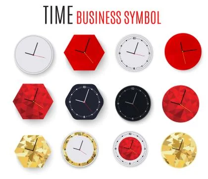 Wall clock office. Template design in vector closeup. The layout for branding Stock Illustration