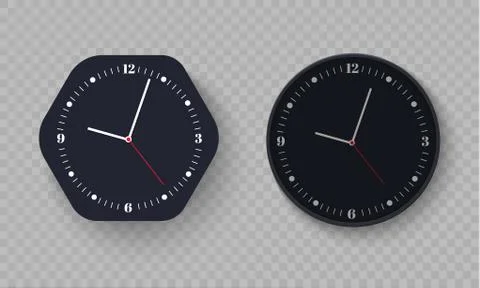 Wall clock office. Template design in vector closeup. The layout for branding Illustrazione stock