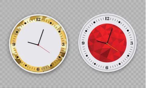 Wall clock office. Template design in vector closeup. The layout for branding Stock Illustration