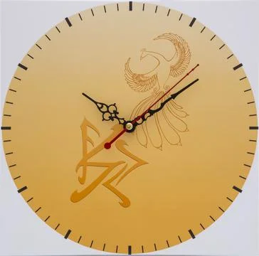 Wall clock pink on a light background Stock-Fotos