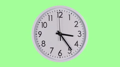 Wall Clock Real Time On Green Screen Stock Footage 162637472