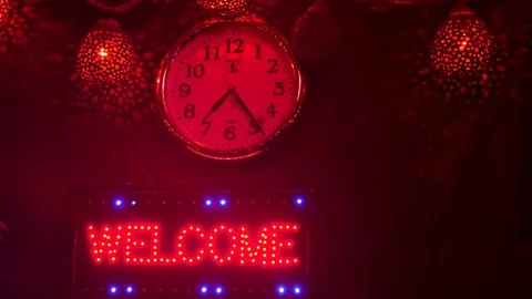 Wall clock with red light Stock-Footage 88200269