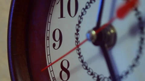 Wall clock with a red second hand Stock Footage 37745964