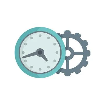 Wall clock repair icon flat isolated Stock Illustration