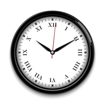 Wall clock with with the roman numeral, vector illustration Stock Illustration