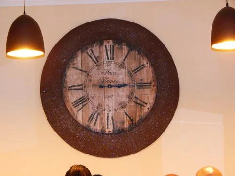Wall clock with roman numerals Stock Photos