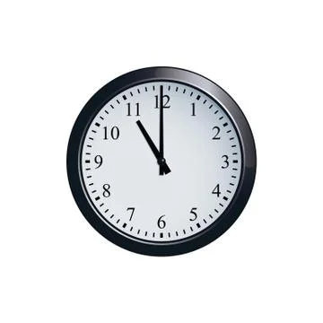 Wall clock set at 11 o'clock Stock Illustration