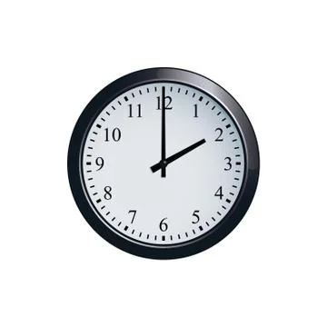 Wall clock set at 2 o'clock Illustrazione stock