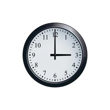 Wall clock set at 3 o'clock Stock-Illustration