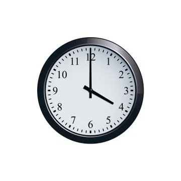 Wall clock set at 4 o'clock Stock Illustration