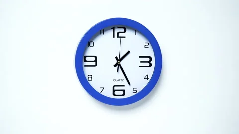 Wall clock show half past one hour, timelapse Stock Footage 119417502