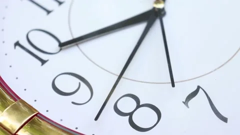 Wall clock show the running time.Close up to a wall clock, Stock Footage 143172458