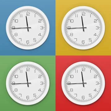 Wall clock show time. Vector illustration. Stock Illustration